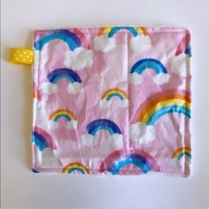 Pink Rainbow Minky Lovey Baby Security Blanket New